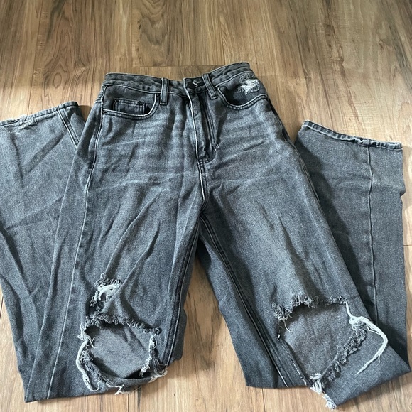 Black/Grey Pacsun Boyfriend Ripped Jeans - Picture 1 of 3